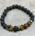 Bransoletka z kamieniami Hamsa Tygrysie Oko 18cm