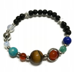 Bransoletka z kamieniami Układ Słoneczny Srebrny