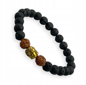 Bransoletka z kamieni naturalnych lawa 17cm