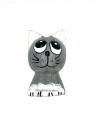 Figurka Kot z drewna szary 8cm