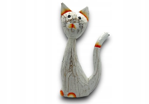 Figurka siedzący Kot biały 18cm