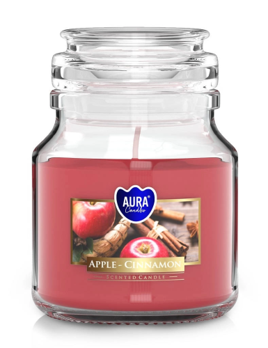 Świeca zapachowa w słoiku Jabłko Cynamon 28h