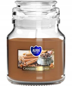 Świeca zapachowa w słoiku Cynamon Goździki 28h