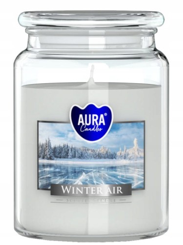 Duża Świeca w słoiku 100h Zimowe Powietrze