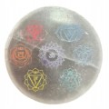 Okrągła Płytka Selenitowa 10 cm 7 Czakr