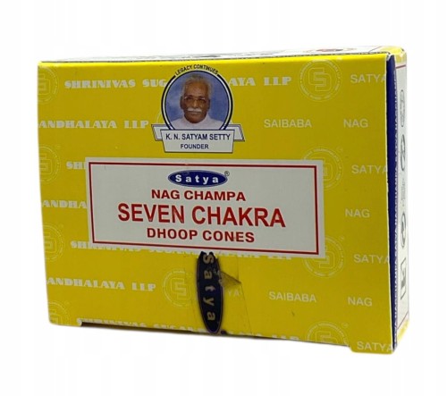 Kadzidełka Stożkowe Seven Chakra SATYA 12szt