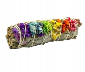 Pęczek Białej Szałwii z kwiatami zatrwianu 7 Czakr 25g