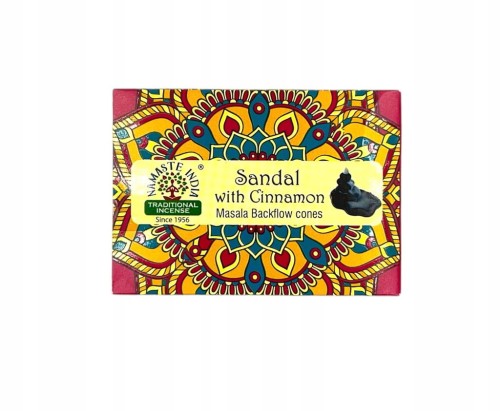 Kadzidełka stożkowe Backflow Namaste India Sandał Cynamon 10szt