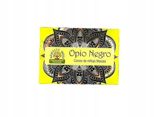 Kadzidełka stożkowe Backflow Namaste India Czarne Opium 10szt