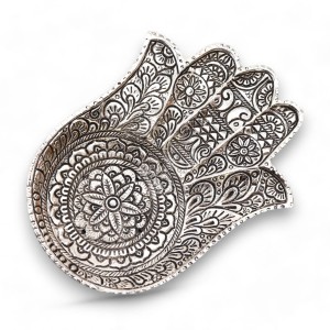 Podstawka pod Kadzidełka z Aluminium 18x13cm - Duża Hamsa