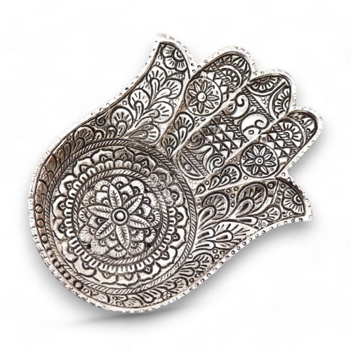 Podstawka pod Kadzidełka z Aluminium 18x13cm - Duża Hamsa