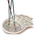 Podstawka pod Kadzidełka z Aluminium 18x13cm - Duża Hamsa