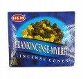 Kadzidełka stożkowe Frankincense - Myrrh HEM 10szt