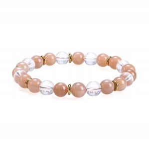 Bransoletka z kamieni Kryształ Górski i Kamień Słoneczny 8mm