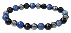 Bransoletka z kamieni Lapis Lazuli Hematyt Onyks 8mm