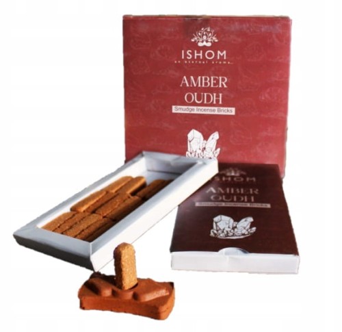 Kadzidełka Aromatika cegiełki Amber Oudh + podstawka 15szt