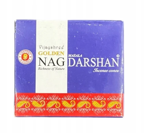 Kadzidełka stożkowe Golden Nag - Darshan 24g