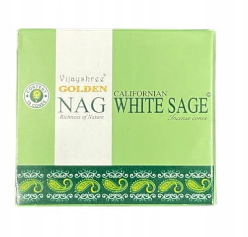 Kadzidełka stożkowe Golden Nag - Biała Szałwia 24g