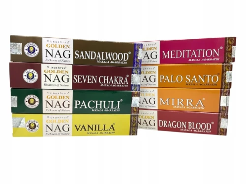 Kadzidełka pyłkowe Golden Nag Zestaw Bestsellerów 120g