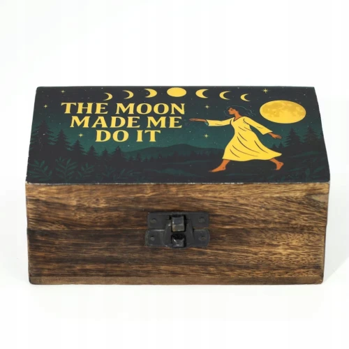 Drewniane Emaliowane Pudełko The Moon Made Me Do It 15x10x6cm