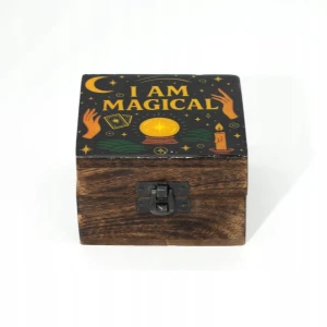 Drewniane Emaliowane Pudełko I am Magical 10x10x6cm