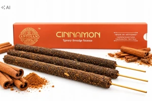 Grube Kadzidełka Rzemieślnicze Artisan Cynamon 3szt