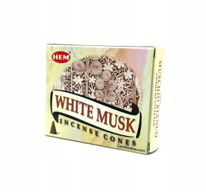 Kadzidła stożkowe White Musk Hem 10szt