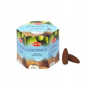 Kadzidełka knoty backflow Kokos Hem 40szt